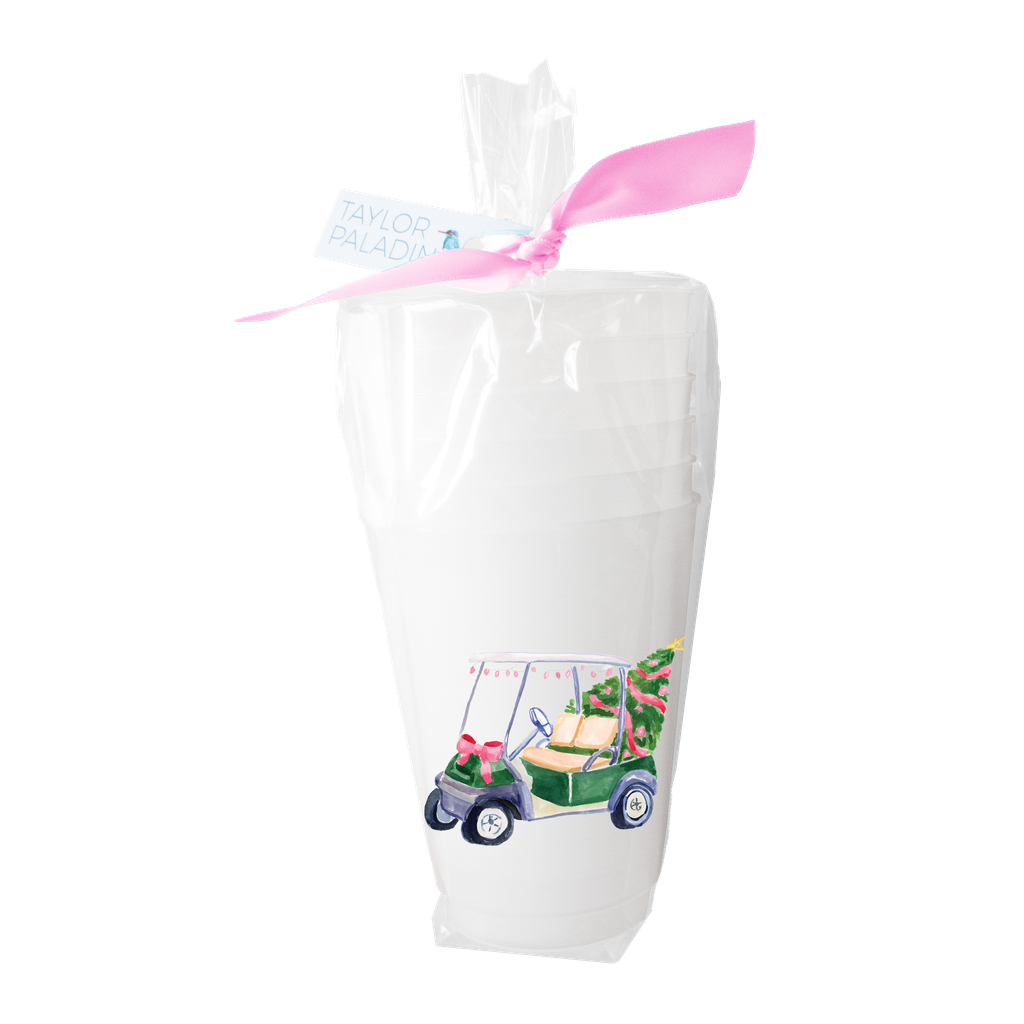 Christmas Golf Cart Frosted Cup