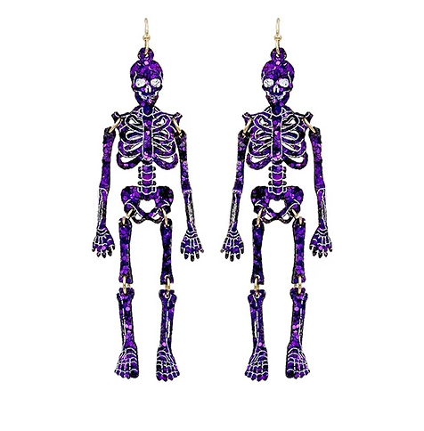 Skeleton Glitter Earrings