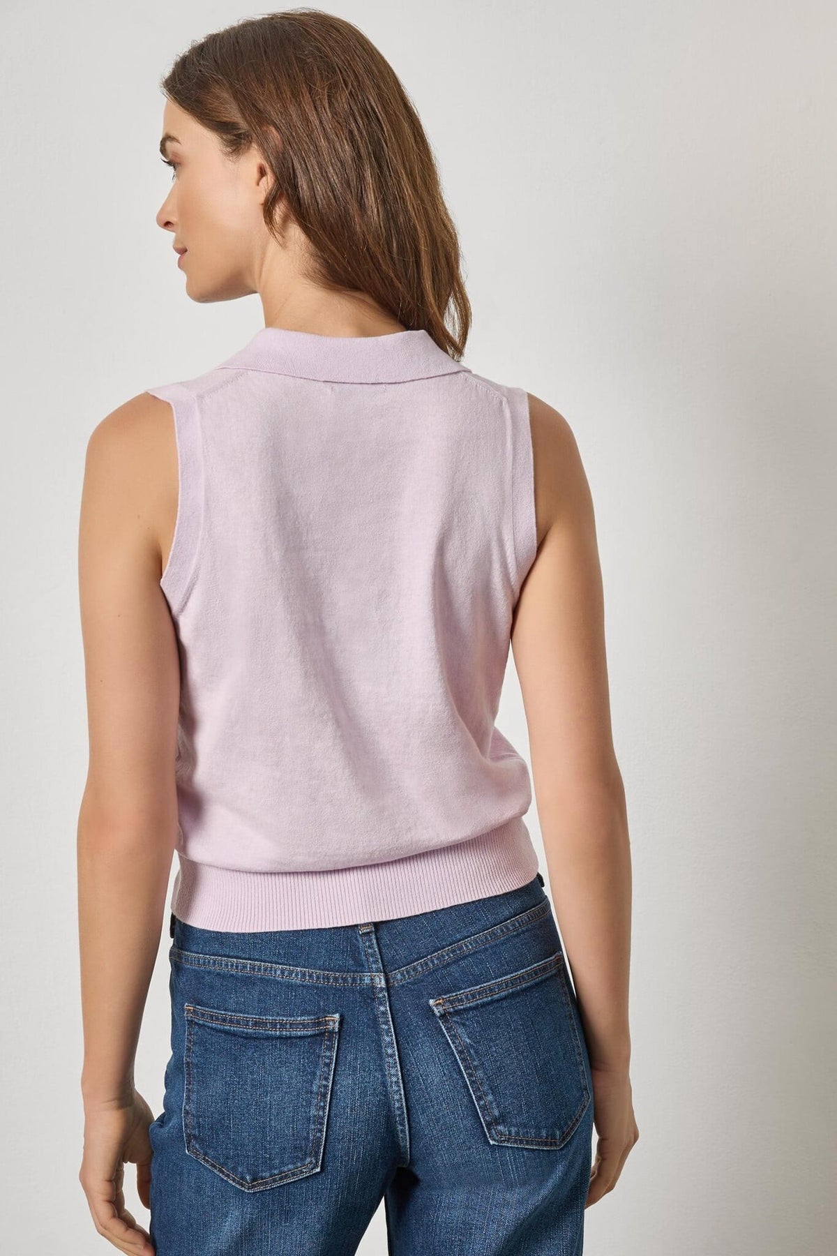 Sleeveless Polo Sweater