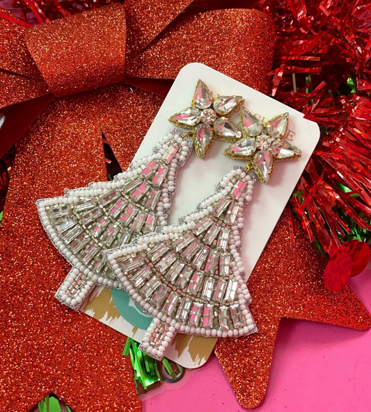 Crystal Christmas Tree Earrings