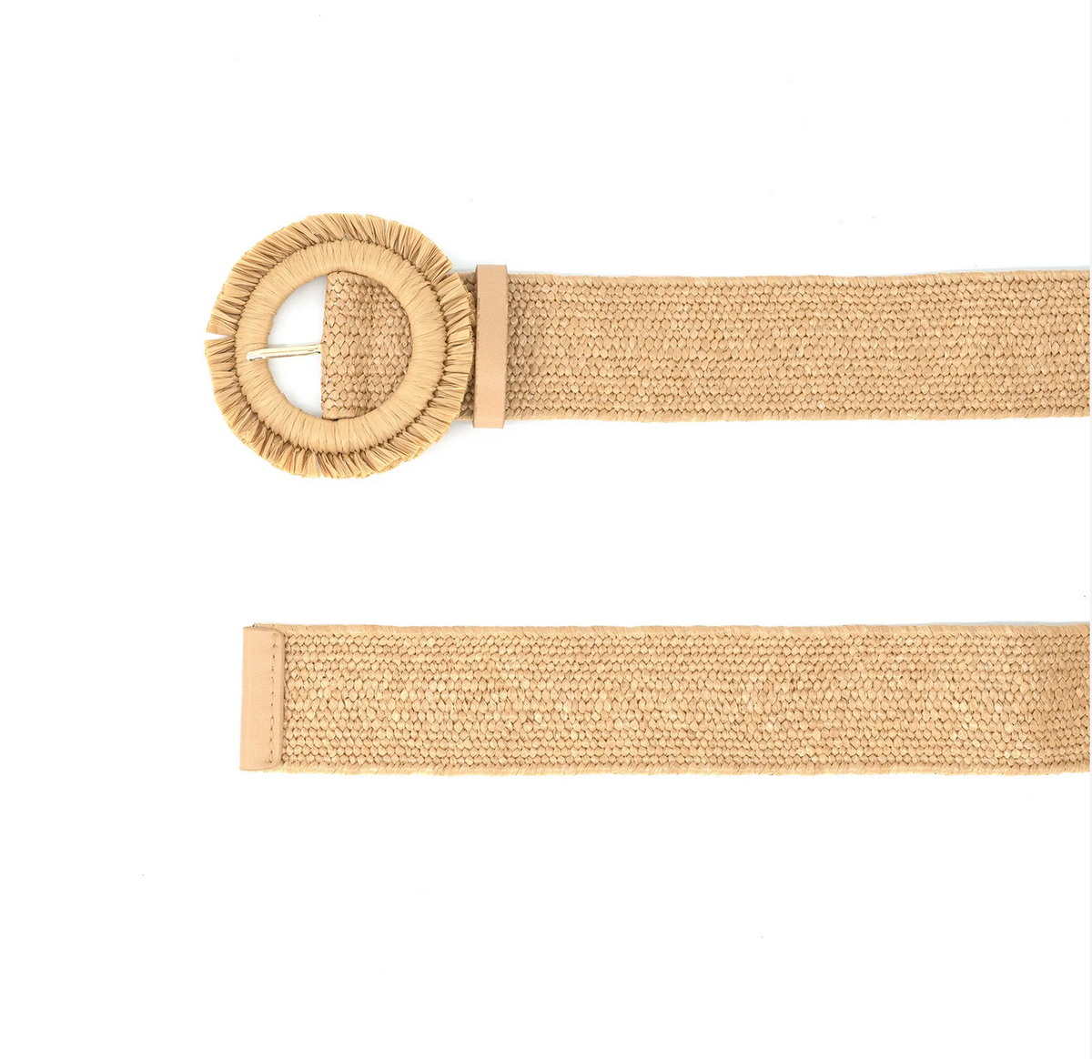 Round Straw Buckle Belt