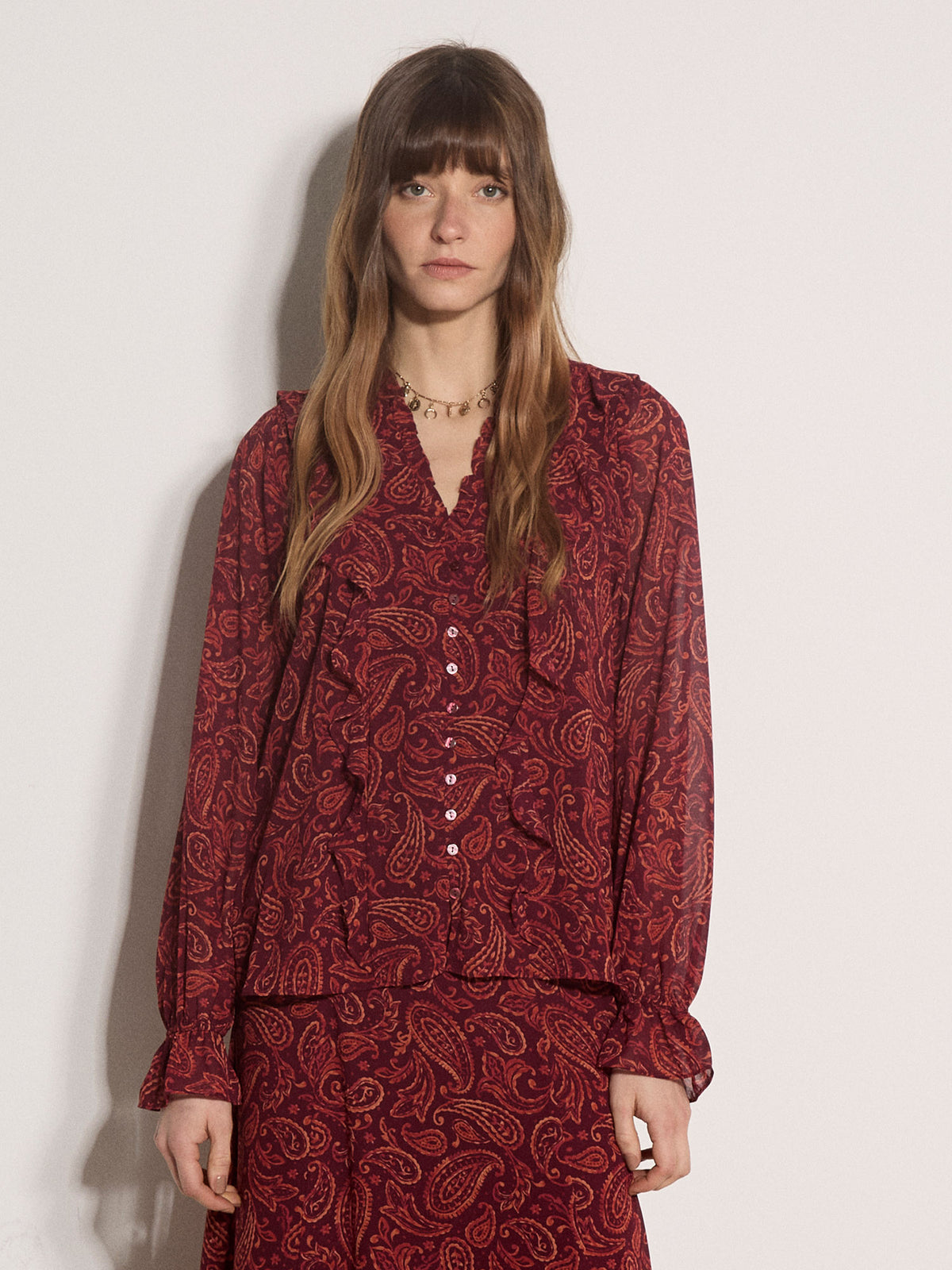 Painting in Paisley Blouse