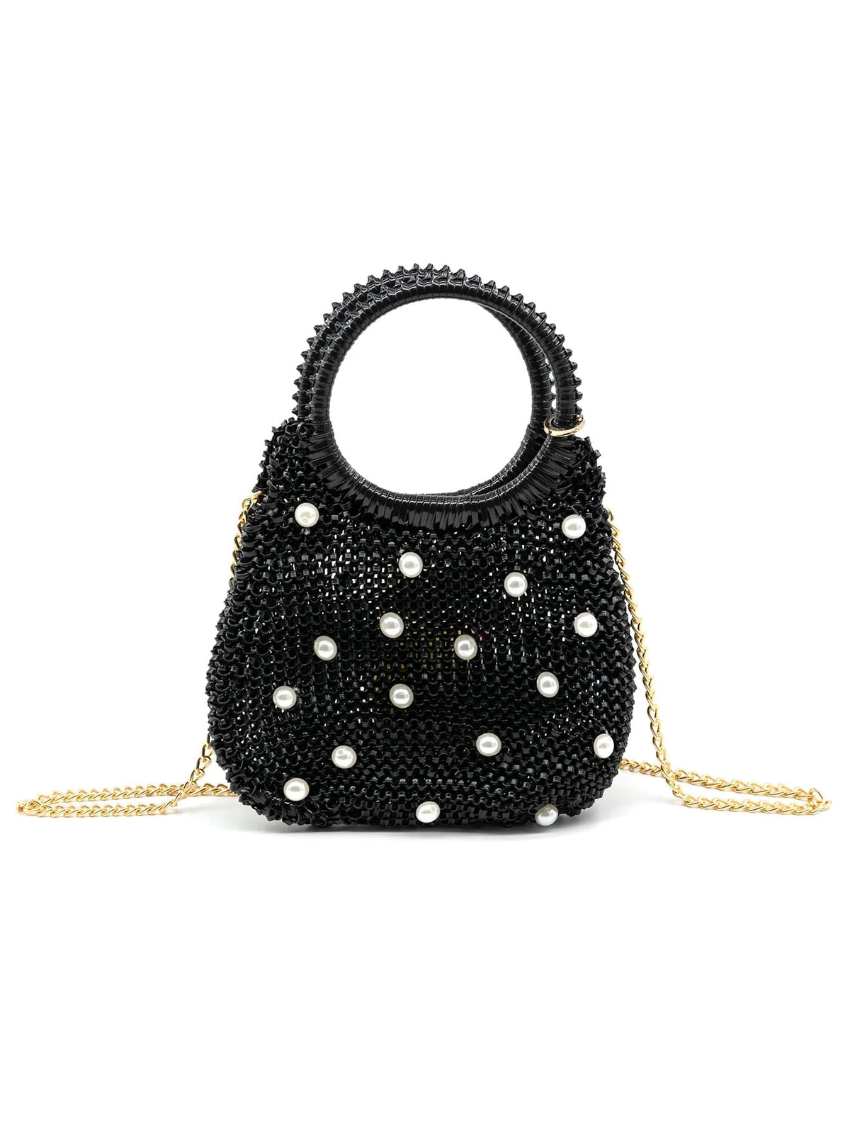 Round Handle Braided Evening Bag