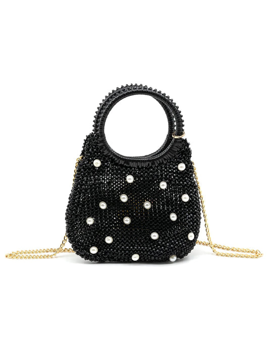 Round Handle Braided Evening Bag