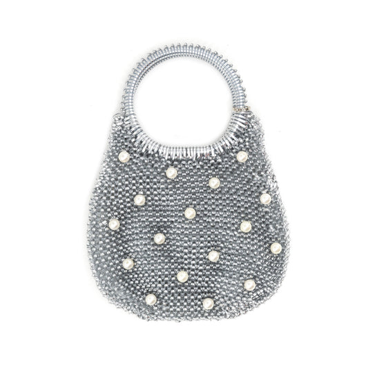 Round Handle Braided Evening Bag