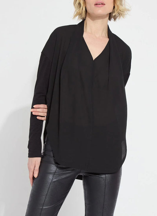 Naomi Folded Neck Mix Media Top