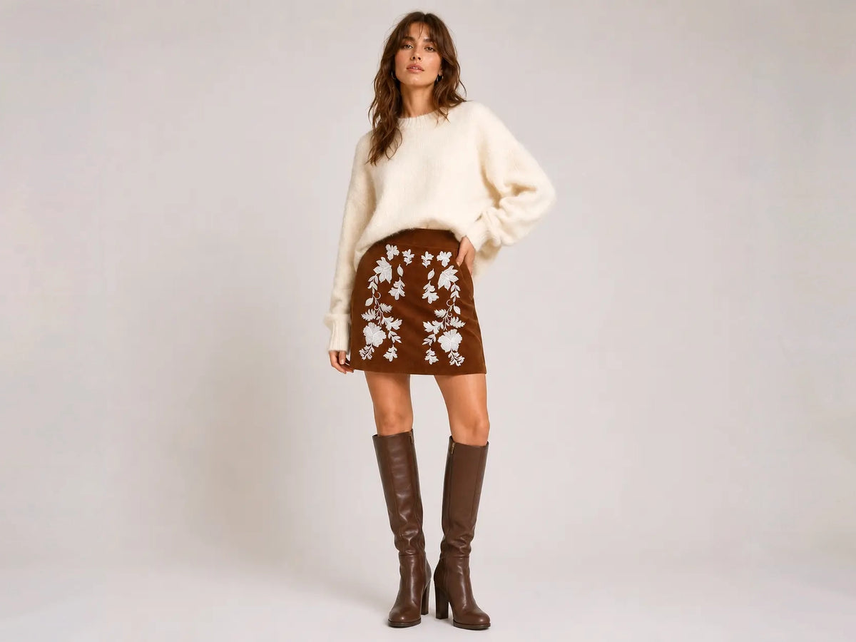 Celeste Corduroy Mini Skirt
