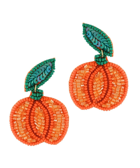 Pumpkin Beaded Earrings
