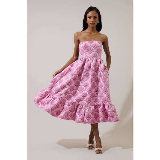 Aurra Strapless Midi Dress