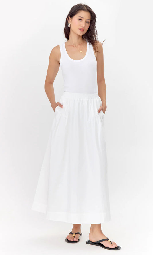 Ana Poplin Midi Skirt