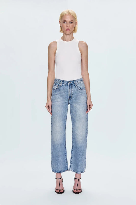 Lexi Mid-Rise Bowed Straight Jean