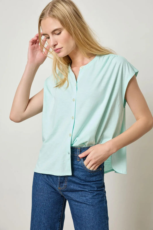 Relaxed Button Down Tee