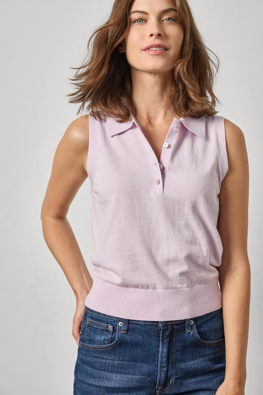Sleeveless Polo Sweater