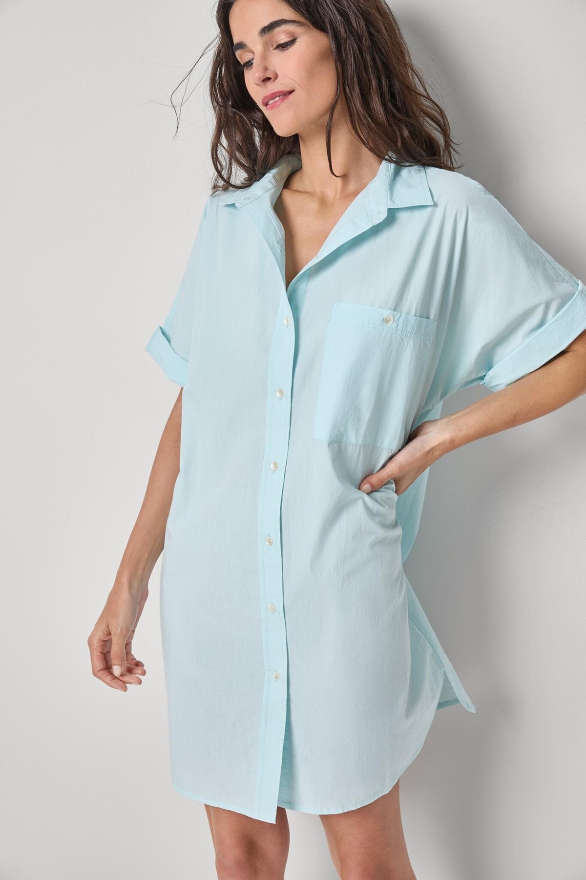 Poplin Dolman Shirt Dress