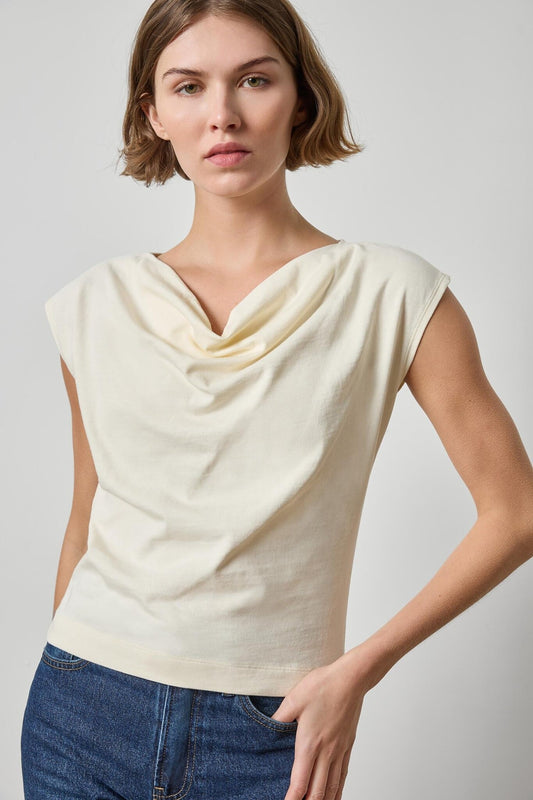 Drape Neck Wedge Top