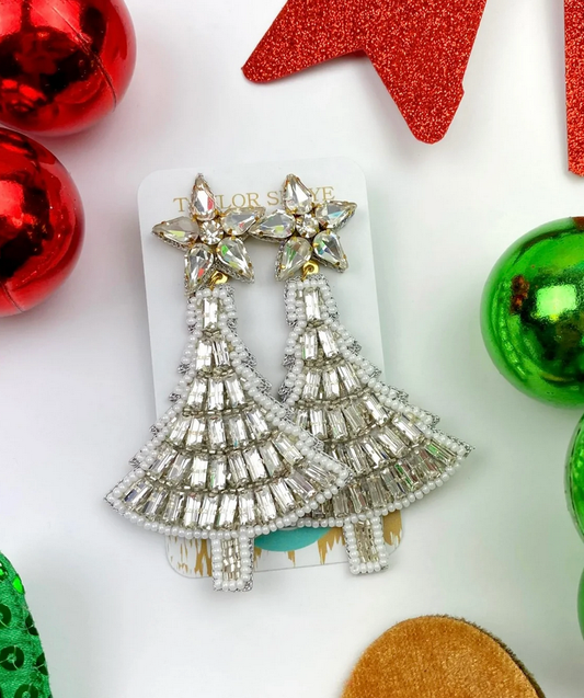 Crystal Christmas Tree Earrings