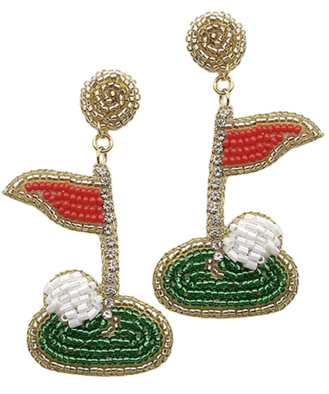 Beaded Golf Earrings