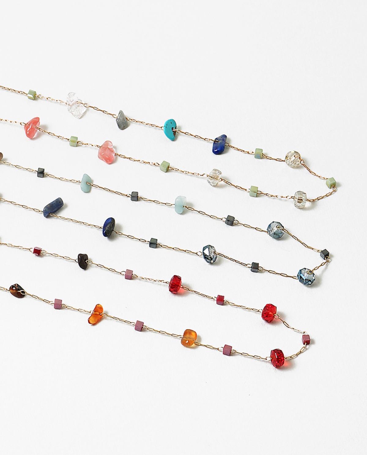 Drop Natural Stone Mixed Necklace