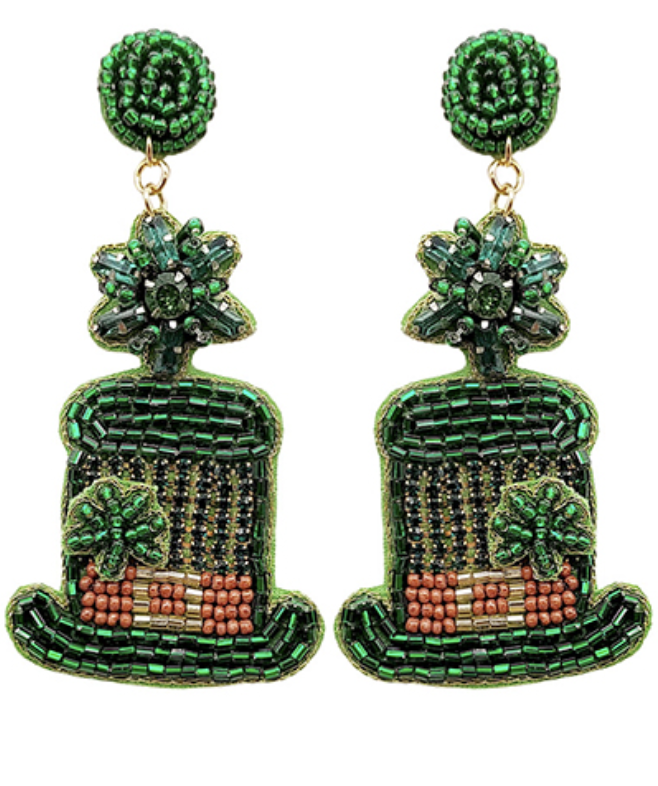 St Patrick’s Day Hat Earring