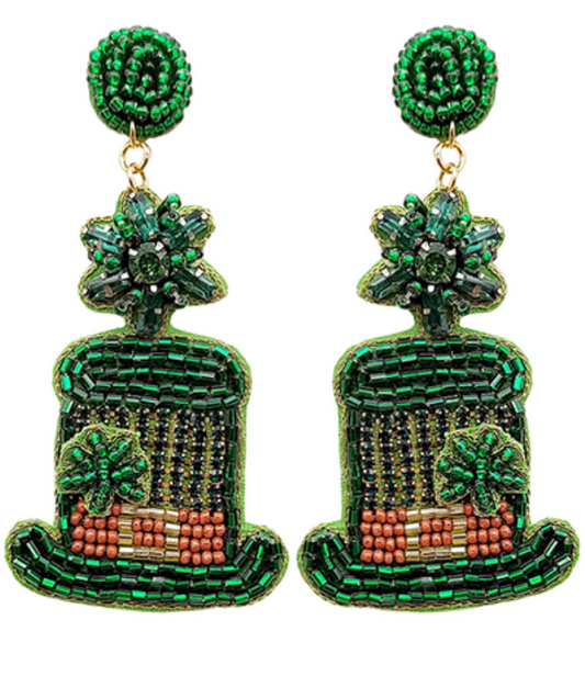 St Patrick’s Day Hat Earring