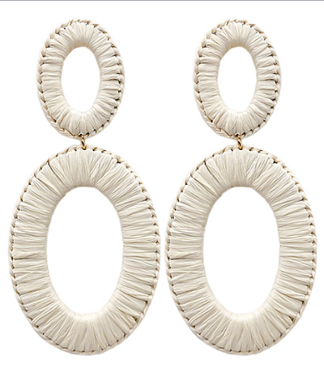 Raffia Oval Earrings