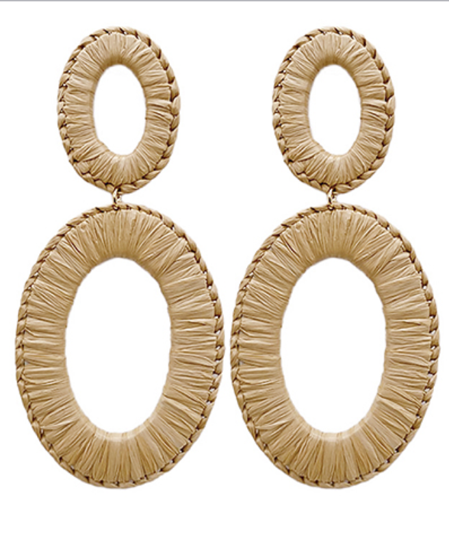 Raffia Oval Earrings