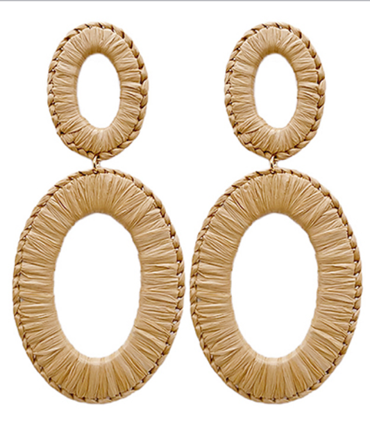 Raffia Oval Earrings