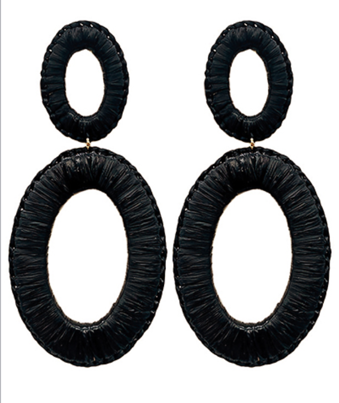Raffia Oval Earrings