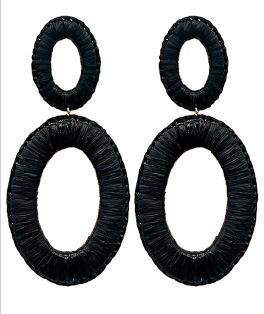 Raffia Oval Earrings