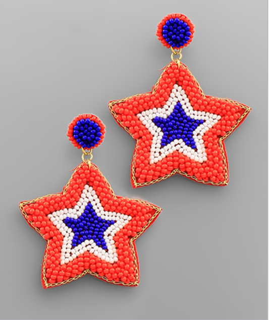 Patrotic Star Earrings