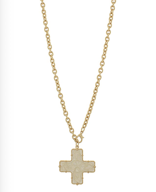 Vintage Cross Long Necklace