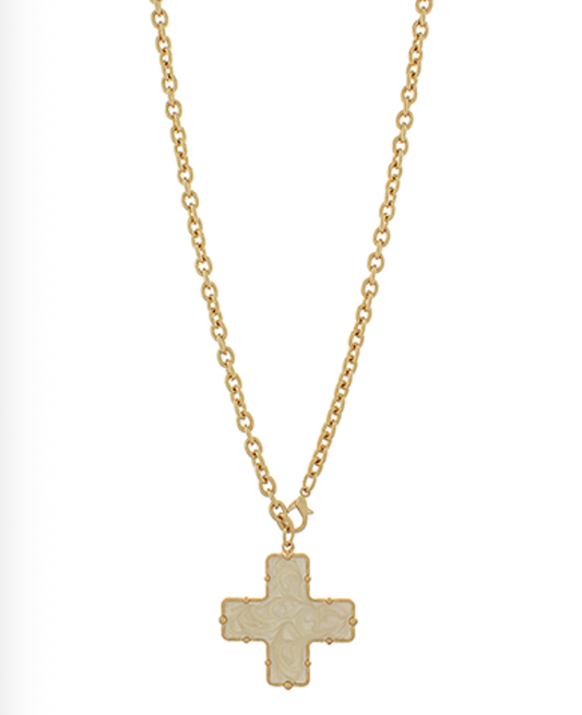 Vintage Cross Long Necklace
