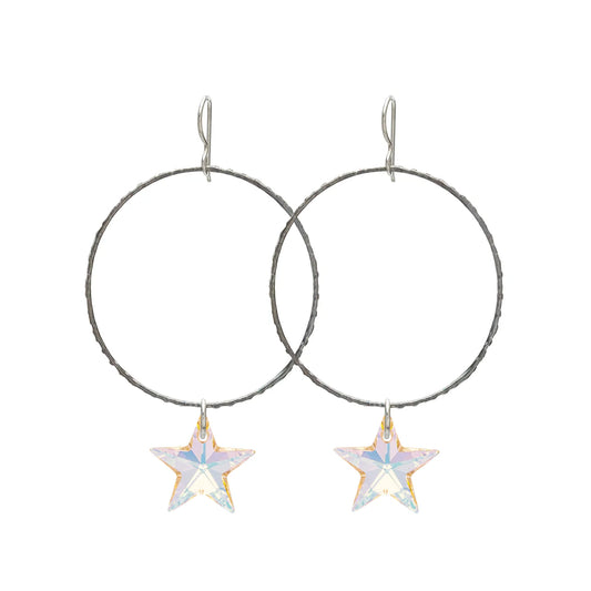 Shooting Star Crystal Hoops