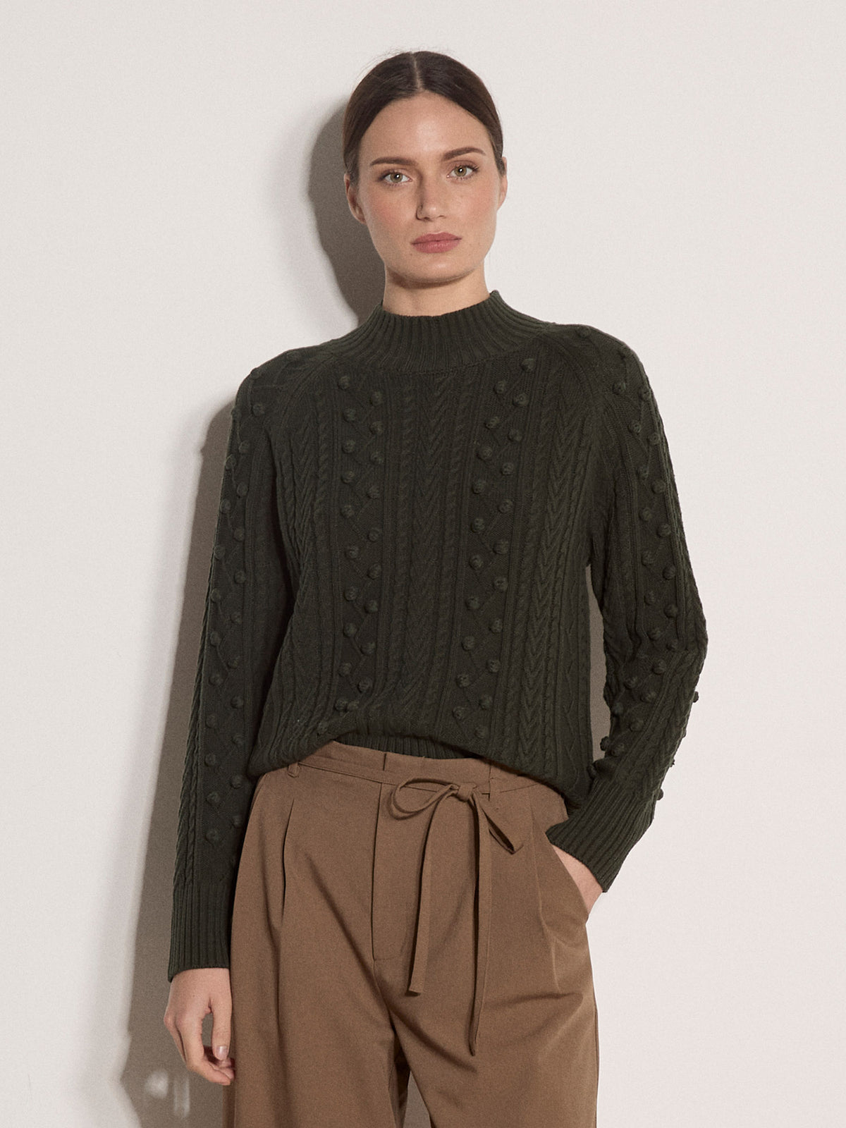 Pom Pom Mock Neck Sweater