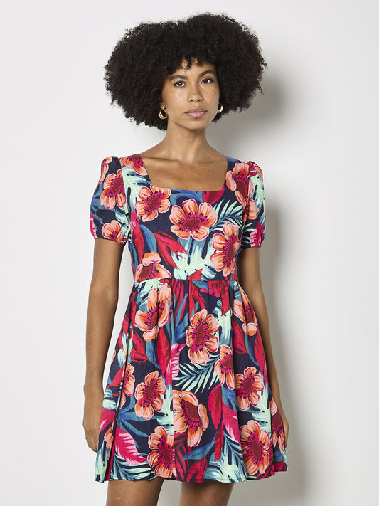Tropical Floral Mini Dress